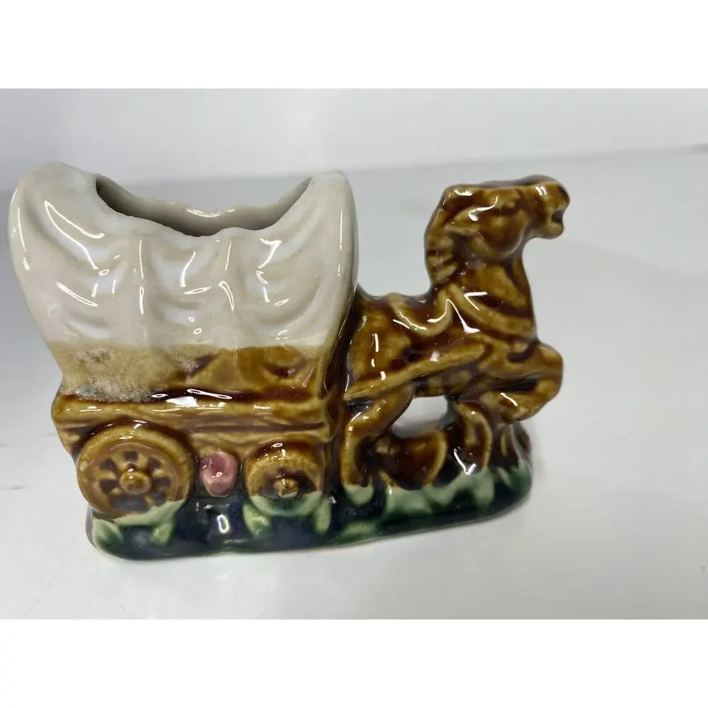 Vintage Nashville Tenn. TN Horse and Wagon Toothpick Holder Souvenir